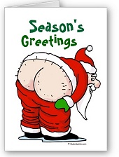 Rude Santa Christmas Card