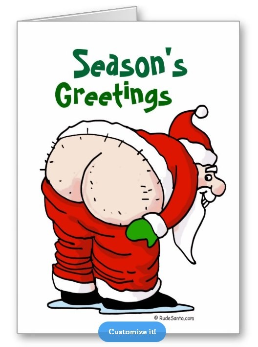 Rude Santa Christmas Card